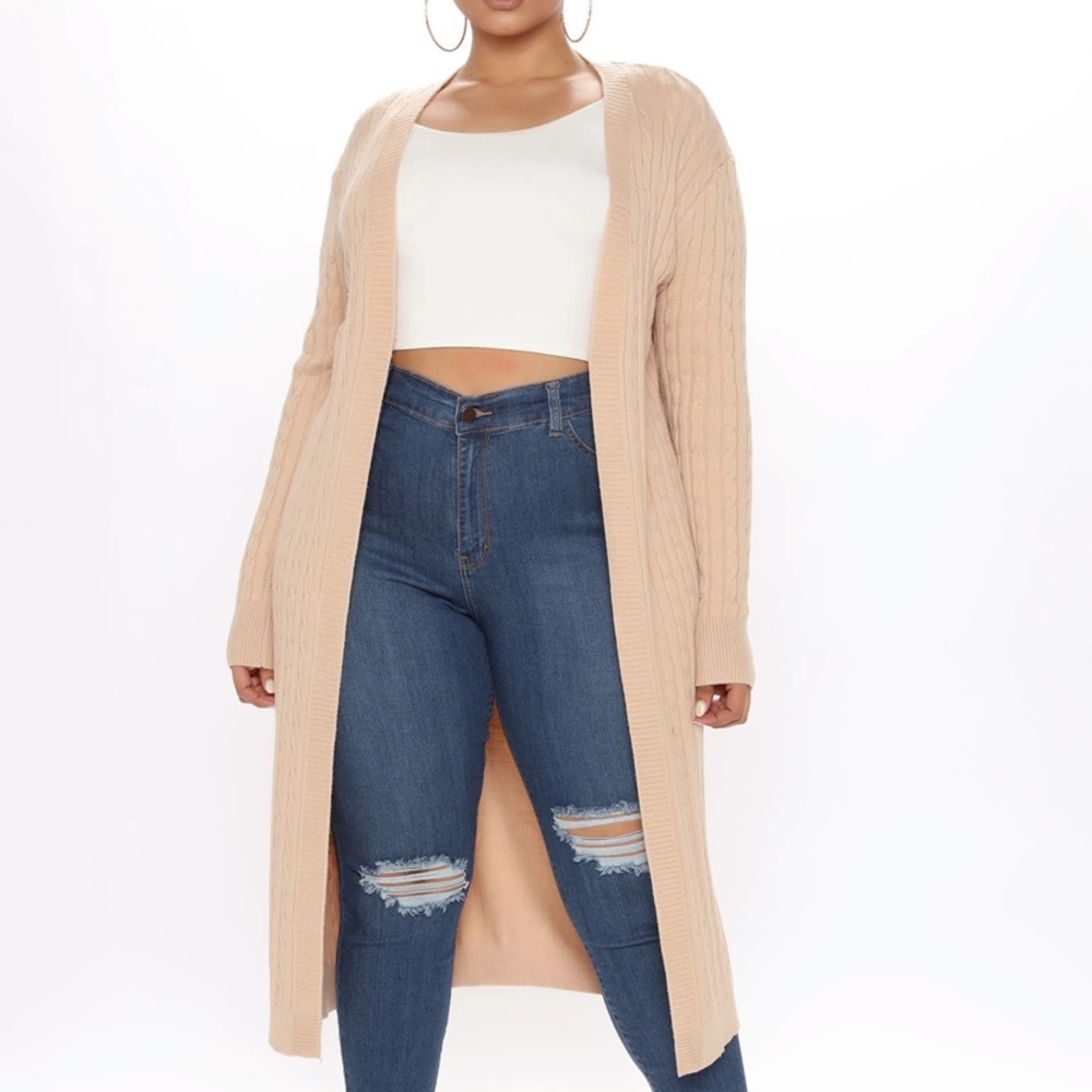 Fashion Nova Beige Duster Cardigan 3X